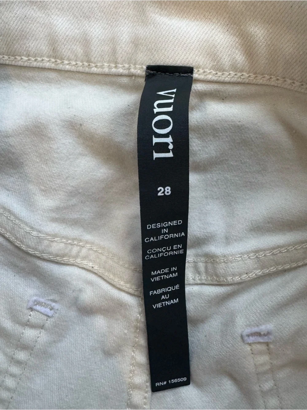 Vuori Mens 28 Pants Benton Stretch Twill Pant Classic Fit Natural Ivory 5 Pocket